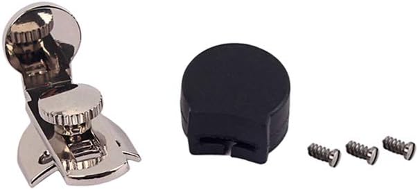 Alnicov Adjustable Clarinet Thumb Rest With Black Map Protector & Screws For Bb Clarinet Players Silver, Silver,Black
