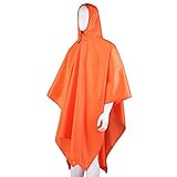 Ubeone Ubeone Multi-Purpose Rain Poncho, Backpack Cover, Tarp with Hoods for Outdoor Activities Orange