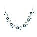 Glamorousky Elegant Rose Necklace with Blue Austrian Element Crystals