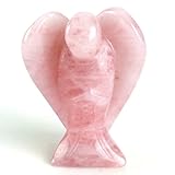 Top Plaza 1.5'' Carved Pocket Crystal Guardian Angel healing Reiki Figurines Statue(Rose Quartz)