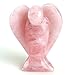 Top Plaza 1.5'' Carved Pocket Crystal Guardian Angel healing Reiki Figurines Statue(Rose Quartz)