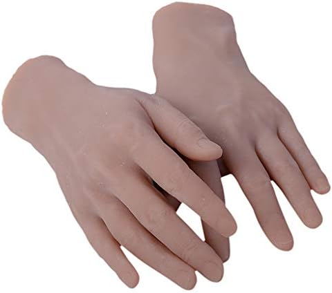 P Prettyia ハンドマネキン 18 Off モデル手 1ペア 男性 ハンド ネイルアート 実物大 マネキン 練習手 手の模型