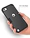 Hocase iPod Touch 7th/6th/5th Generation Case, iPod Touch 7/6/5 Case, Shockproof Protection Soft Silicone Hard Plastic Full Body Protective Case for iPod A2178/A1574/A1509/A1421 - Black