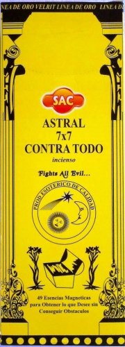 SAC AStral 7x7 contra todo Incienso (fights all evil incense) box of 6 tubes