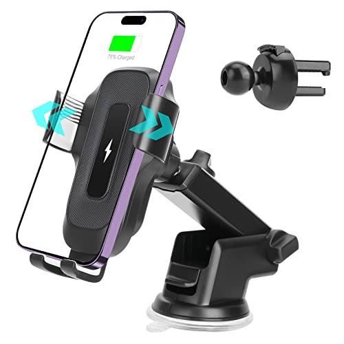Amazon Best Phone Mount For Car With Wireless Charging Wireless Car  Charger, AMLINK 15W Qi Fast Charging Car Phone Holder