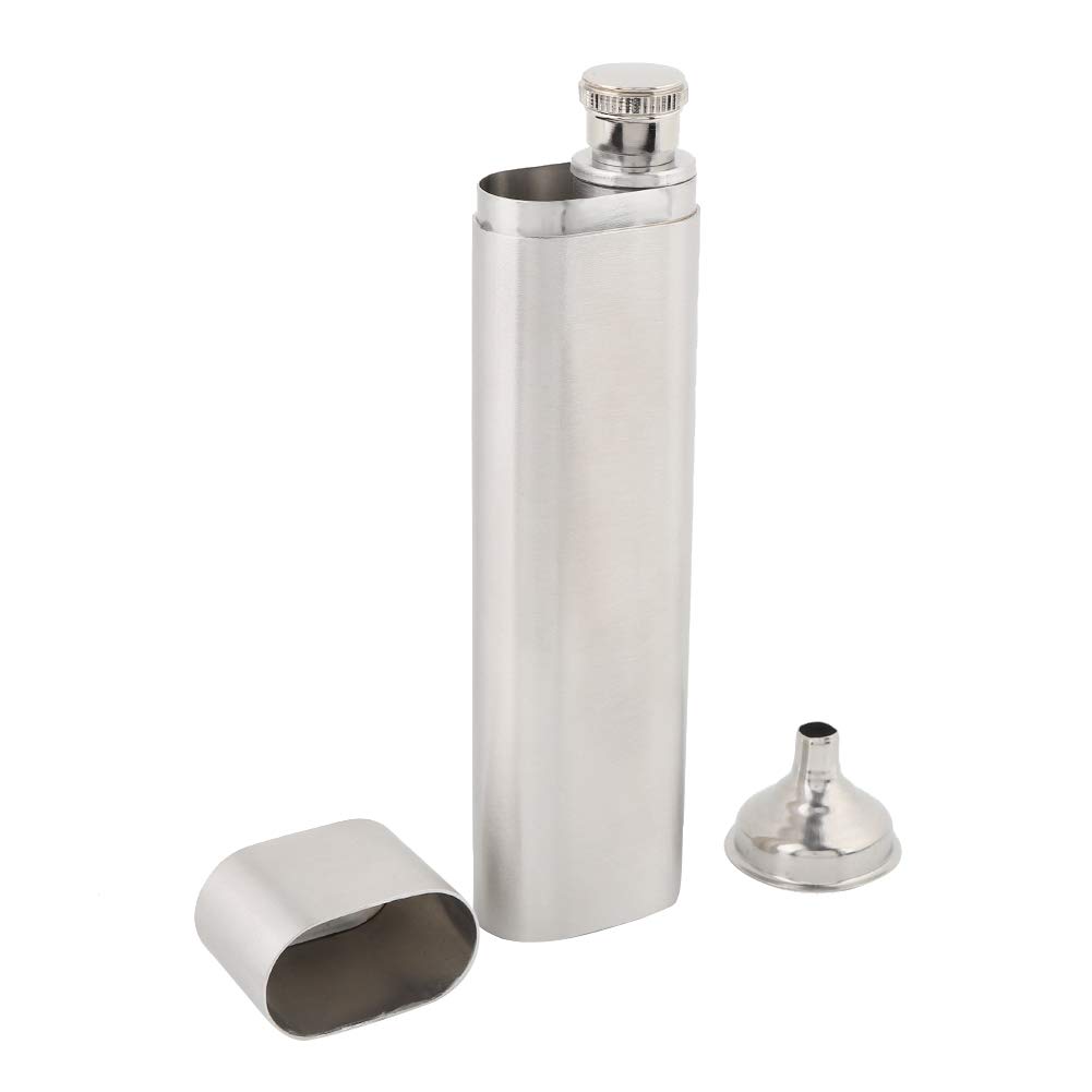 Stainless, Two Tubes Stainless Steel and Cigar Holder Combo Humidor Tube Travel Carry Case Scale Sports Flask for Liquor Men