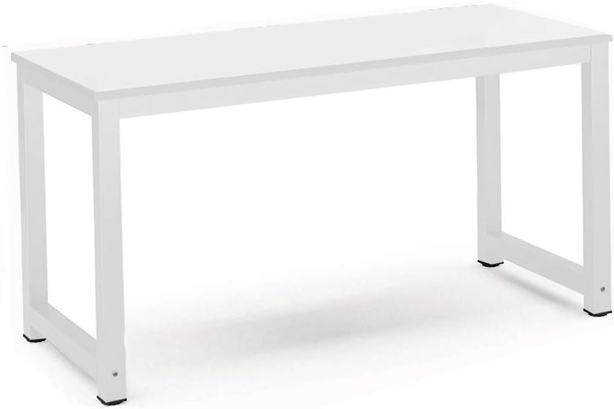 Computer Desk Office Study Desk Dining Gaming Table for Home Office Computer PC Laptop Table Workstation（white+white)