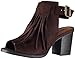 Soda Women's Oxford Fringe Tassel Peep Toe Buckle Slingback Bootie