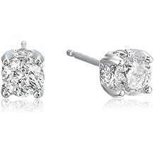 1 Carat Certified Diamond Stud Earrings, (K-L Color I1-I2 Clarity)