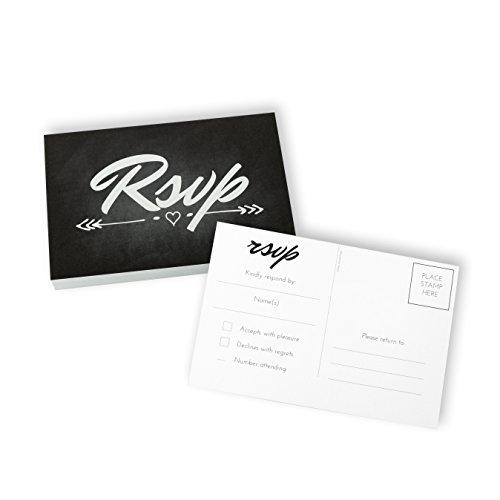 RSVP Postcard (50 Cards) 4x6 card set - Home Advantage (Chalkboard)
