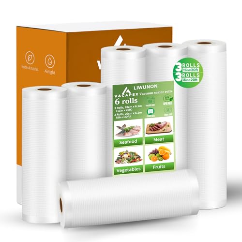 Multi-layer Vacuum Sealer Bags Rolls, LIWUNON 6 Pack 11