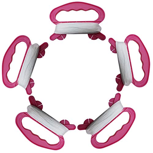 Xinlinke Kite String Spool 100ft Kids Mini Kite Line Flying Accessories with Pink Reel Winder Grip Handle 10pcs