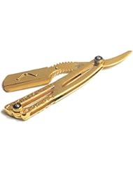 Classic Style Limited Edition - Premium Quality All Gold Straight Edge Shaving Razor Blade - Gold Dipped Safety Razor With Free Blades