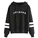 Aganmi Unisex Fashion Friend Hoodie Sweatshirt Women Men Tops Hoodies Sweater Funny Hooded Pullover (S, friend hoodie black)