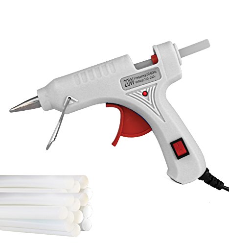 Hot Glue Gun - Rapid Heating and Quick Melt for Arts and Crafts, Household Sealing, Repairs and DIY Projects - 20 Watt - White - By Gee Gadgets