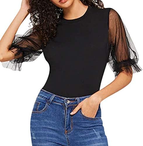 IanWi Sleeve T-Shirt,lanWi Women Summer Printed Short Sleeve Strappy Blouses One-Shoulder Cold Shoulder Top