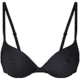 REORIA Women's Trendy Plunge Nipple Padded Comfortable Smoothing Supportive Underwire Push Up Bras