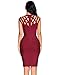 Meilun Womens Rayon Hight Neck Cut Out Bandage Bodycon Dress, Large, Red