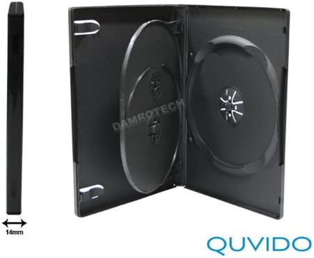 50 quvido Caja DVD Negro Triple 3 CDs/DVDs 14 mm: Amazon.es: Informática