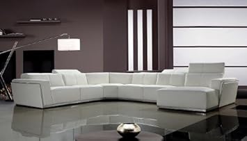 Amazon Com Vig Furniture Tempo White Top Grain Italian Leather