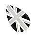 Xotic Tech 1X Black Grey Union Jack UK Style Flag Pattern Dashboard Panel AC Air Vent Decor Vinyl Sticker Decal Compatible with Mini Cooper F55 F56