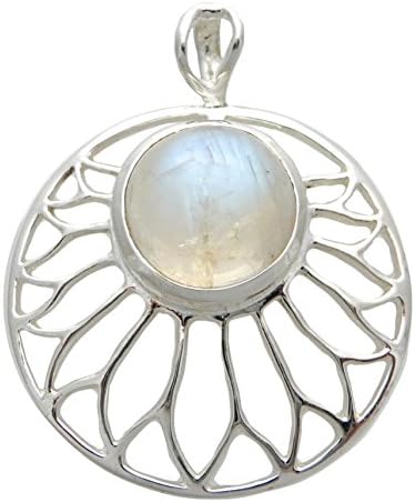 Freedom Lotus 1" Pendant Sterling Silver (Moonstone)