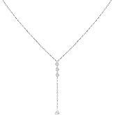 TWTWIO Moissanite Pendant Necklace for Women, D Color VVS1 Clarity, S925 Sterling Silver Lariat Y Necklace, Valentine's Day Jewelry Gift for Her