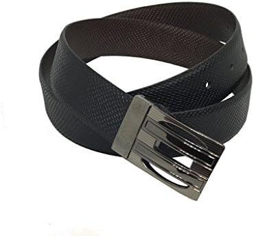 JL Collections Milano Men Formal Black and Brown Genuine Leather Reversible Belt