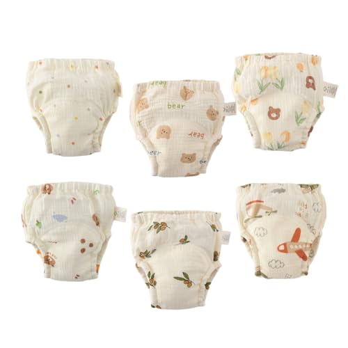 Baby Training Underpants,Soft Cotton Absorbent Potty Training Underwear For Baby Boys And Girls 6 Pack