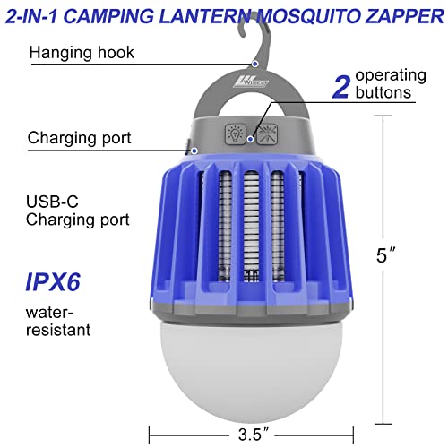 Wisely Bug Zapper Outdoor/Indoor Electric, USBC Rechargeable Mosquito