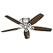Hunter Fan Company, 53328, 52 inch Builder Brushed Nickel Low Profile Ceiling Fan with LED Light Kit and Pull Chain