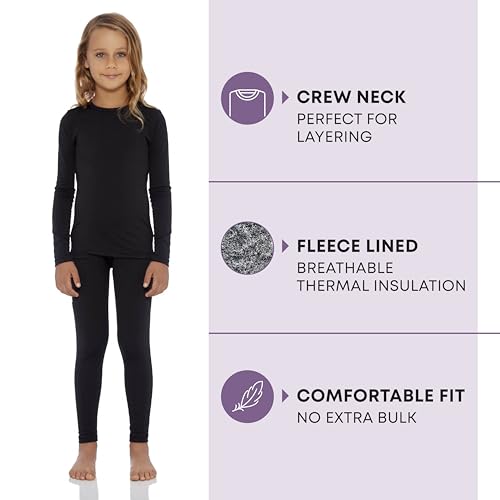 ROCKY Thermal Underwear Kids Girls Thermal Underwear Set Long Johns Kid Thermals Kid Base Layer Kids Thermals Top Bottom Set