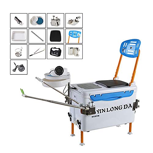 ZFF Isolierung Fischereikasten Mit Sitz & Rückenlehne 29L Verdicken Angelausrüstung Aufbewahrungskiste Vier Heben Bein – Bild 3