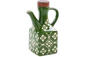 HxnsjhKH Small ceramic olive, kitchen decorative oil bottle, embossed opaque ceramic oil dispenser, Italian olive, suitable f