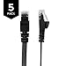 Buhbo 0.5 FT (6 inch) Cat6 Flat Ethernet Network Cable RJ45 (5-Pack)
