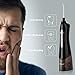 ACEVIVI Water flosser Oral Irrigator for Teeth with 4 Jet tips Cordless Rechargeable Portable Power Dental Flosser 180ml, Black