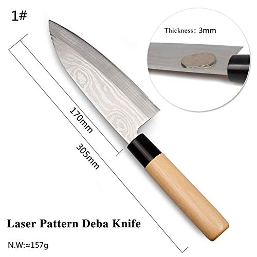 Waterboss Sushi & Sashimi Chef’s Knives,Set of 5 Japanese Sushi Chef