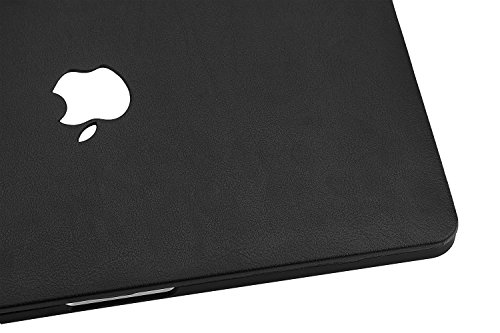 KEC Laptop Case for MacBook Pro 15" (2018/2017/2016) Italian Leather Cover A1990/A1707 Touch Bar (Dark Black Leather) - Thumbnail 6