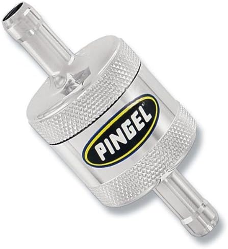 Pingel In-Line Fuel Filter - 3/8in. Aluminum Machine Chrome Fuel Fiter SS5C