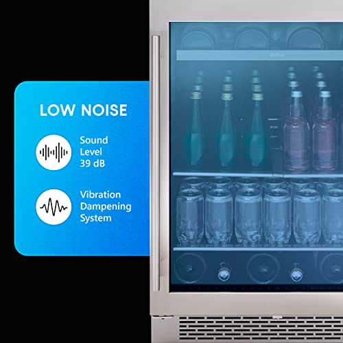 Zephyr Presrv 24" Wine Fridge & Beverage Refrigerator Single Zone Under Counter Mini Wine