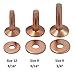 DGOL 50 Sets Shinning #12 Size 12 Red Copper Burrs Rivets Washers 9/16 inch (14mm) Long