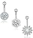 REVOLIA 3-4Pcs 14G Stainless Steel Belly Button Rings for Women Girls Navel Rings CZ Body Piercing Jewelry