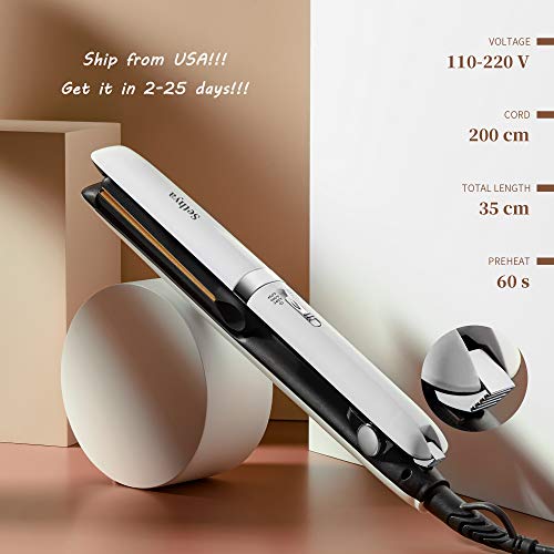 Sethya Hair Straightener Flat Iron for Hair Iron Straightener and Curler 2 in 1up to 450°F Ship from USA (1INCH)