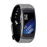 Moretek Replacement Plastic Band for Samsung Gear Fit 2 & Gear Fit2 Pro (Black Yun)