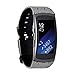 Moretek Silicone Replacement Band Strap for Samsung Gear Fit2 & Fit2 Pro Tracker (Black Yun)