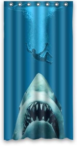 Custom Distinctive Abstract Shark Jaws Pattern Print Waterproof Bathroom Polyester Fabric Shower Curtains,36"(w) x 72"(h)