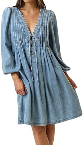 Amazon.com: XXADV Womens Vintage Denim Rompers Summer Ruffle