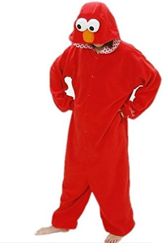 Sweetdresses Adult Unisex Animal Sleepsuit Kigurumi Cosplay Costume Pajamas (X-Large, Elmo)