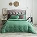 SUSYBAO 2 Pieces Duvet Cover Set 100% Natural Cotton Twin/Single Size 1 Duvet Cover 1 Pillow Sham Emerald Green Luxury Quality Ultra Soft Breathable Durable Easy Care Solid Bedding with Zipper Ties