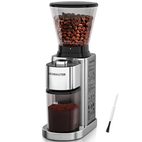 Aromaster Conical Burr Coffee Grinder Classic Silver